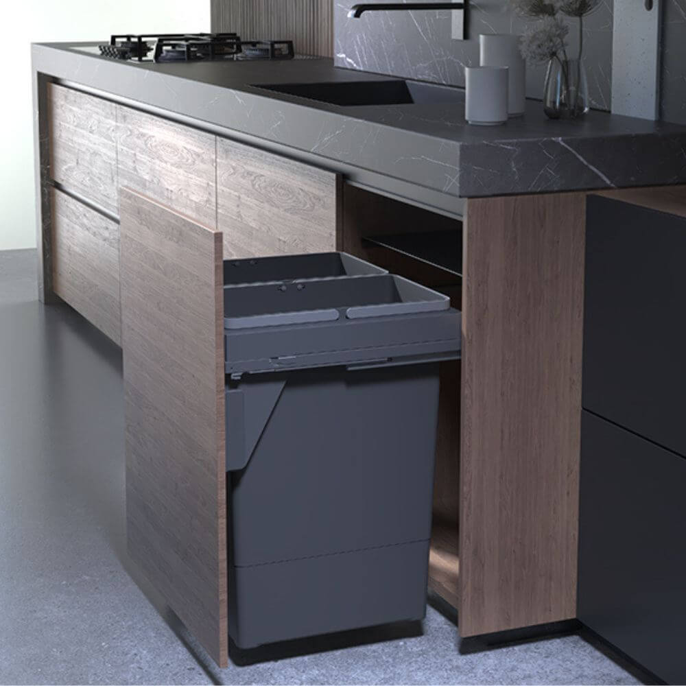 Sige Double 90L 2-Compartment Recycler: 600mm Pull-out Door