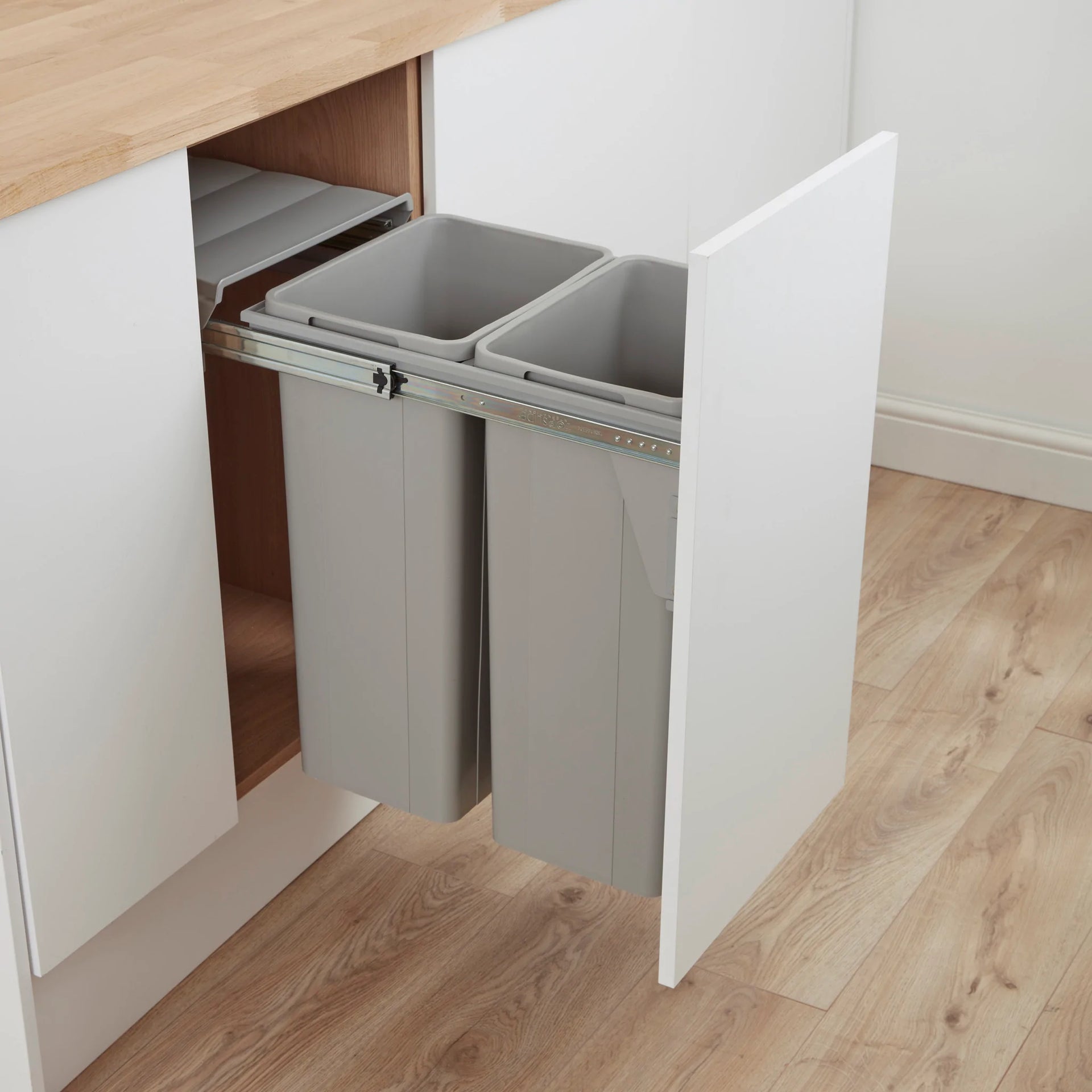 Wesco 64 litre Double Pull Out Kitchen Cupboard Bin (W64