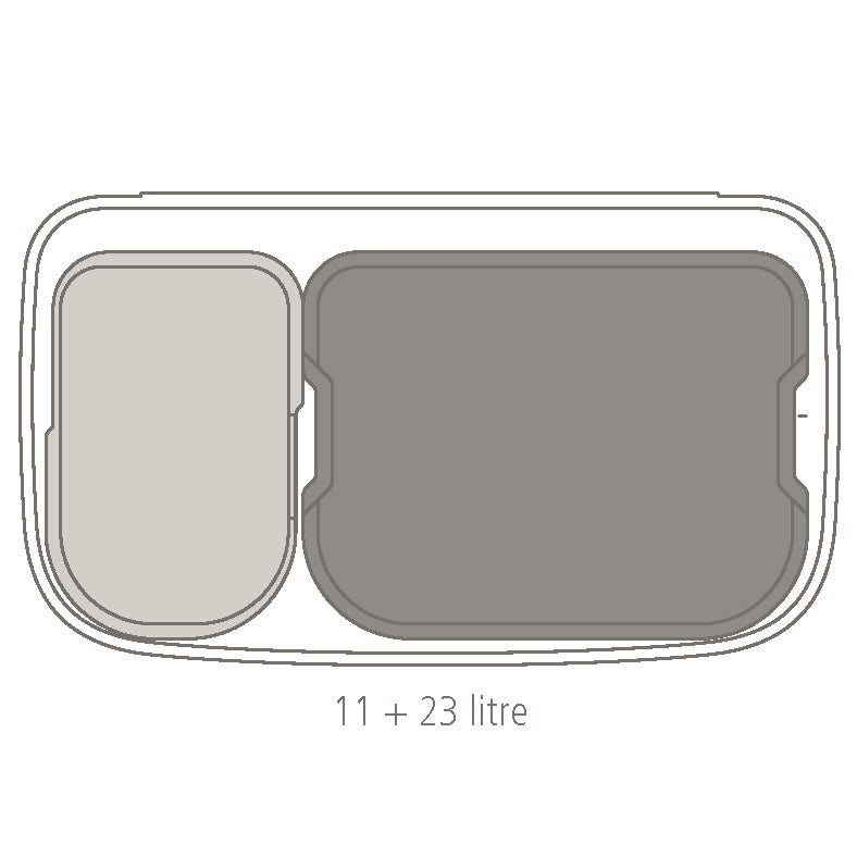 Brabantia Bo Touch 2-Compartment 34L Kitchen Recycling Bin - Platinum