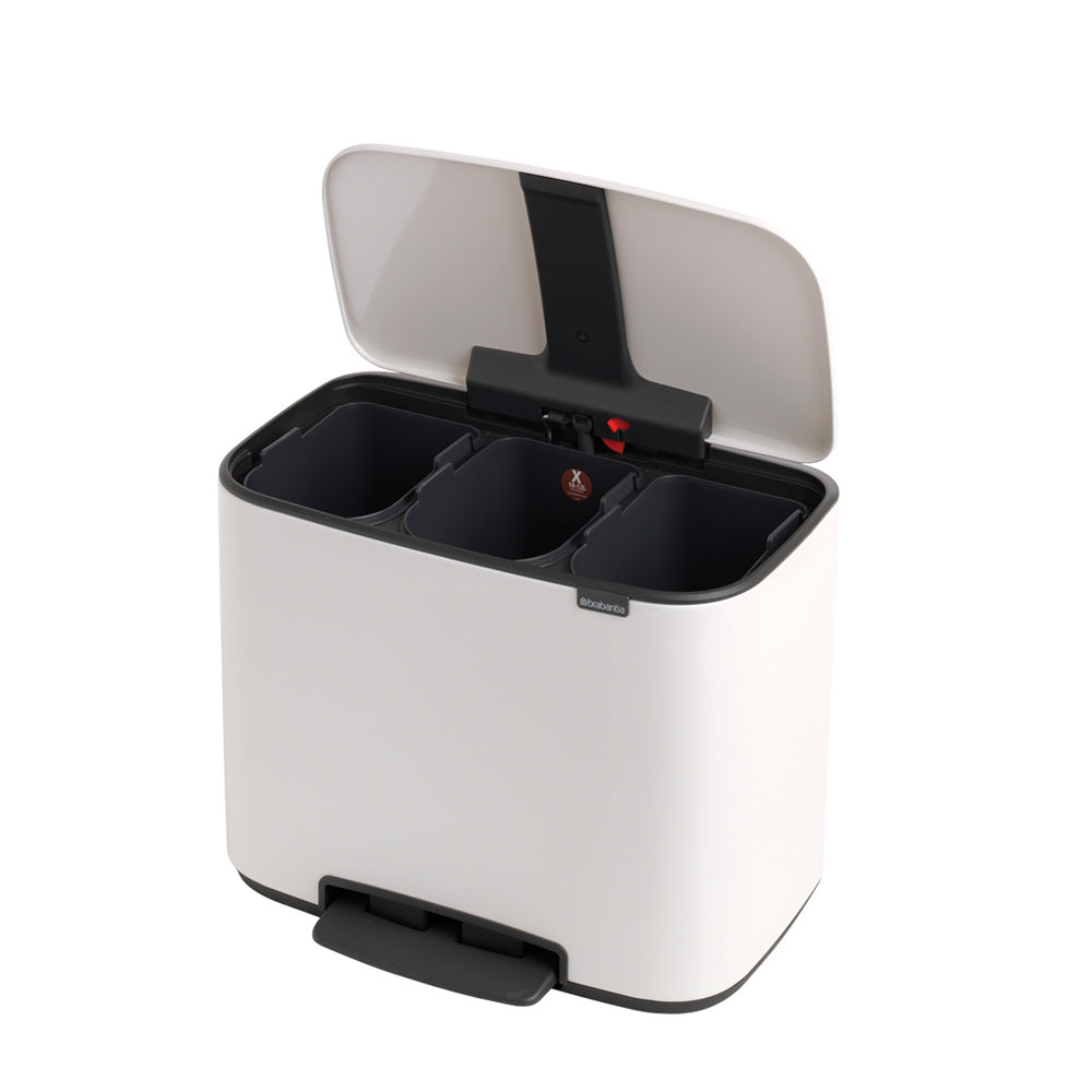 dispogo pedal bin Brabantia Bo Pedal 3 Compartment Recycling Bin
