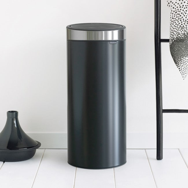 Brabantia Single Compartment 30L Round Touch Bin - Matt Black