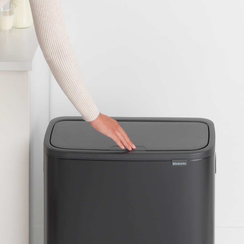 Brabantia Bo Touch 2-Compartment 60 Litre Recycling Bin - Matt Black