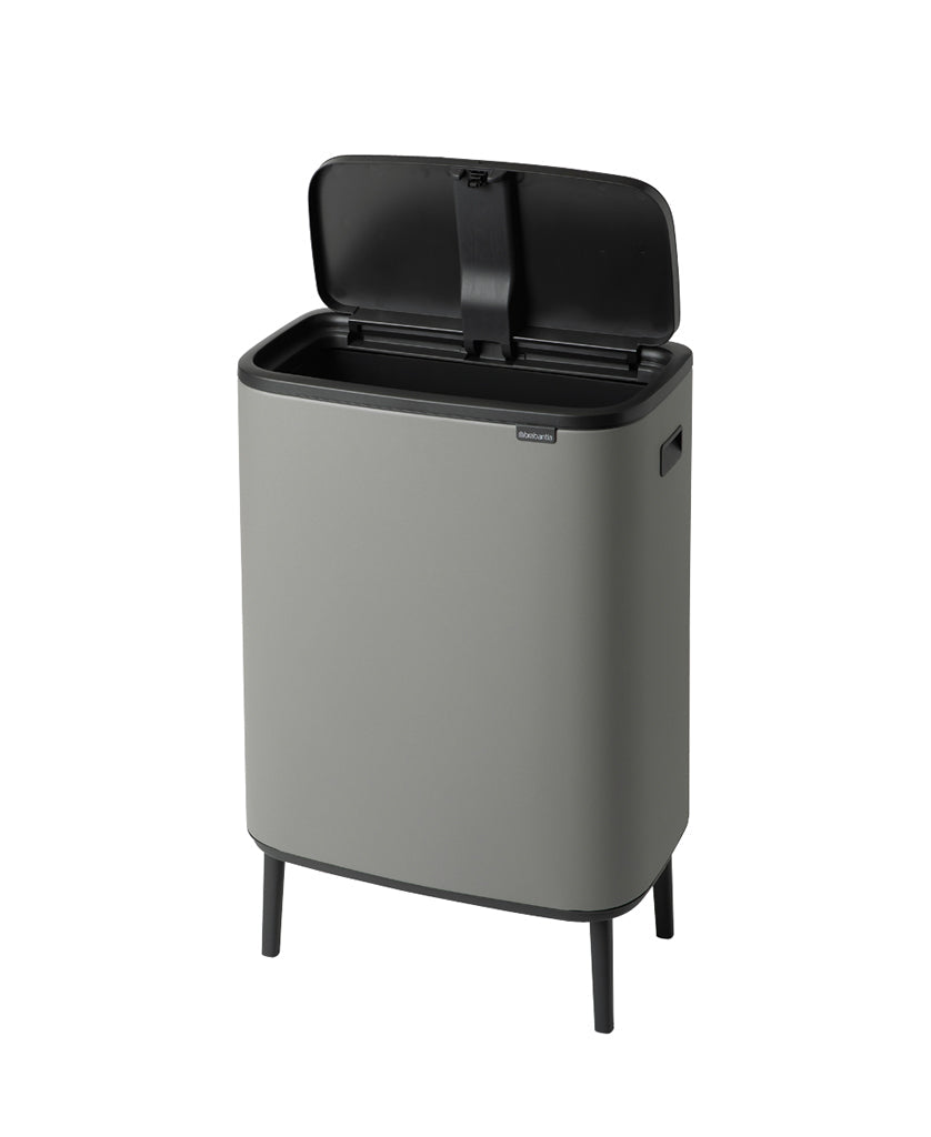 Brabantia Bo Hi Touch Single Compartment 60 Litre Kitchen Bin - Concrete Grey