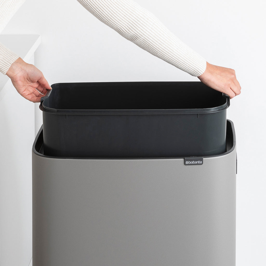 Brabantia Bo Hi Touch Single Compartment 60 Litre Kitchen Bin - Concrete Grey