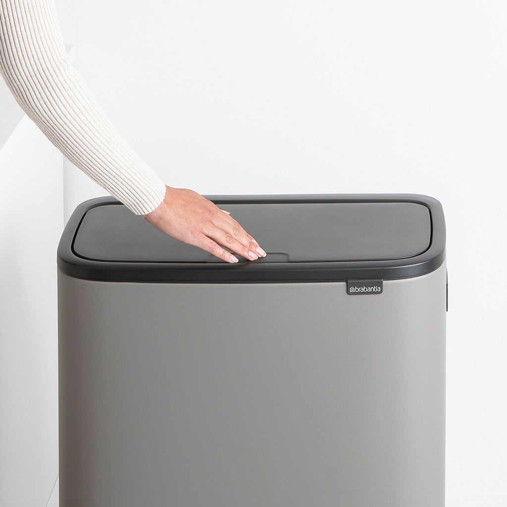 Brabantia Bo Hi Touch Single Compartment 60 Litre Kitchen Bin - Concrete Grey