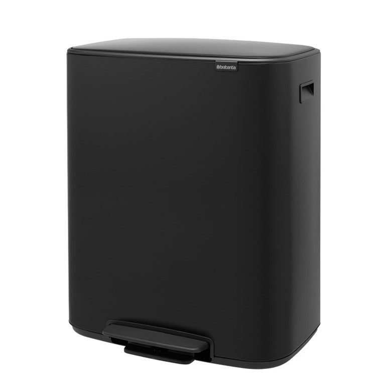 Brabantia Bo Pedal 2-Compartment 60 Litre Recycling Bin - Matt Black