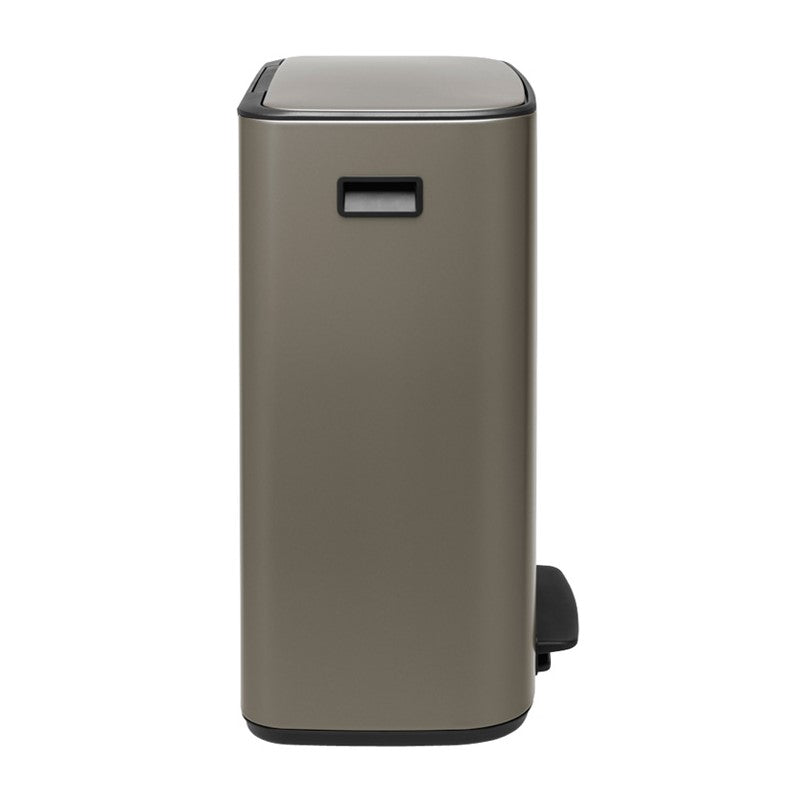 Brabantia Bo Pedal 2-Compartment 60 Litre Kitchen Bin - Platinum