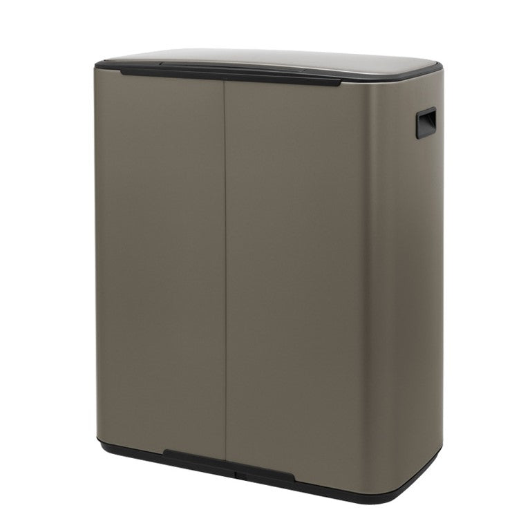 Brabantia Bo Pedal 2-Compartment 60 Litre Kitchen Bin - Platinum