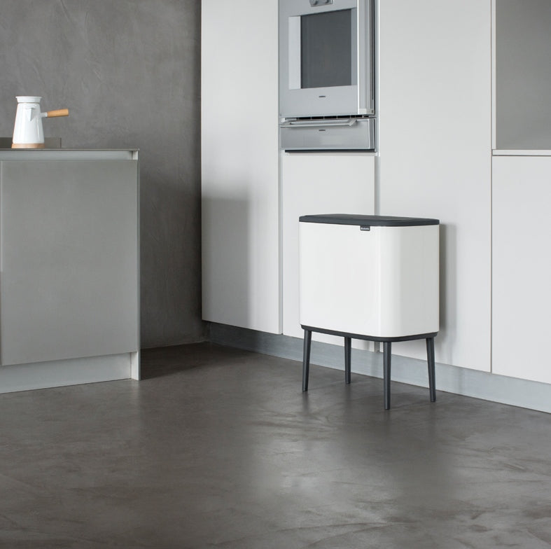 Brabantia Bo Touch 3-Compartment 33L Kitchen Recycling Bin - White