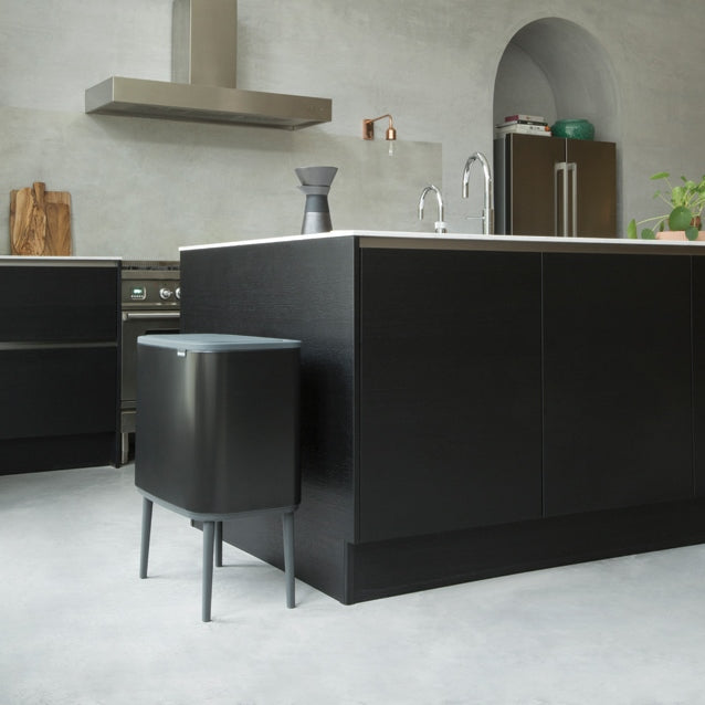 Brabantia Bo Touch 3-Compartment 33L Kitchen Recycling Bin - Black