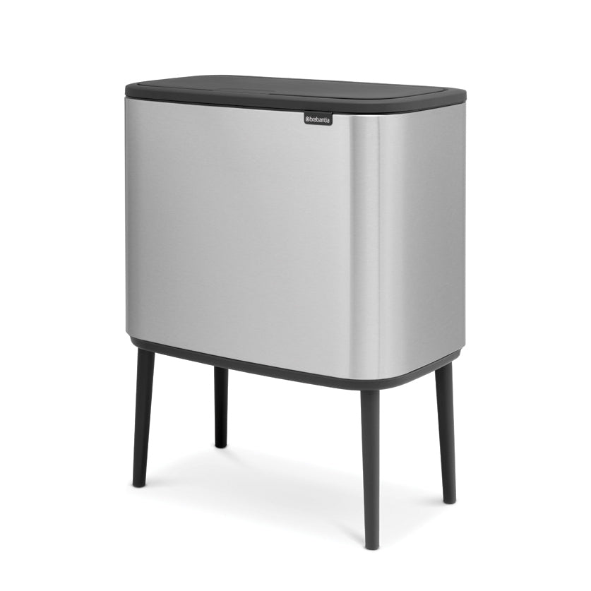 Brabantia Bo Touch 2-Compartment 34L Kitchen Recycling Bin - Matt Steel