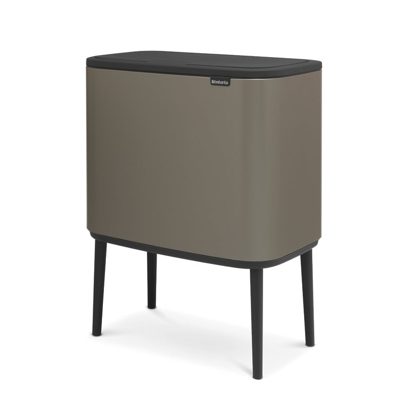 Brabantia Bo Touch 2-Compartment 34L Kitchen Recycling Bin - Platinum