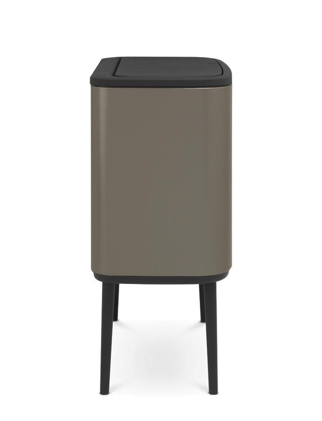 Brabantia Bo Touch 3-Compartment 33L Kitchen Recycling Bin - Platinum