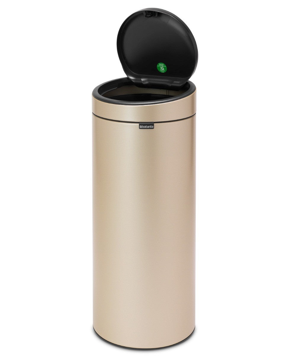 Brabantia Touch Single Compartment 30L Round Bin - Metallic Gold