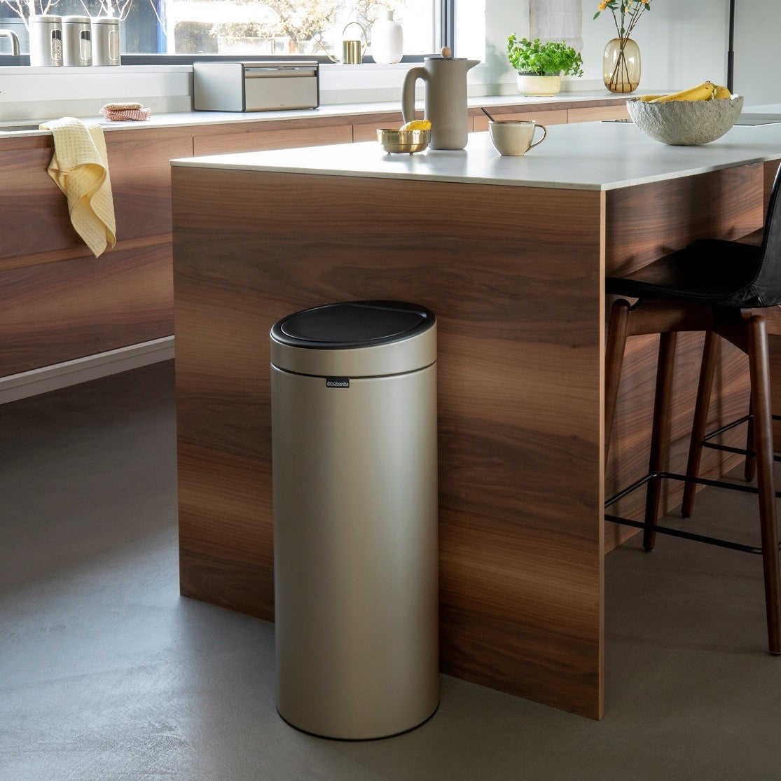 Brabantia Touch Single Compartment 30L Round Bin - Metallic Gold