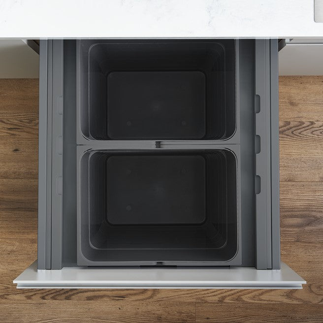 ECO 3-Compartment 68L Recycler with Food Caddy: 450mm Door