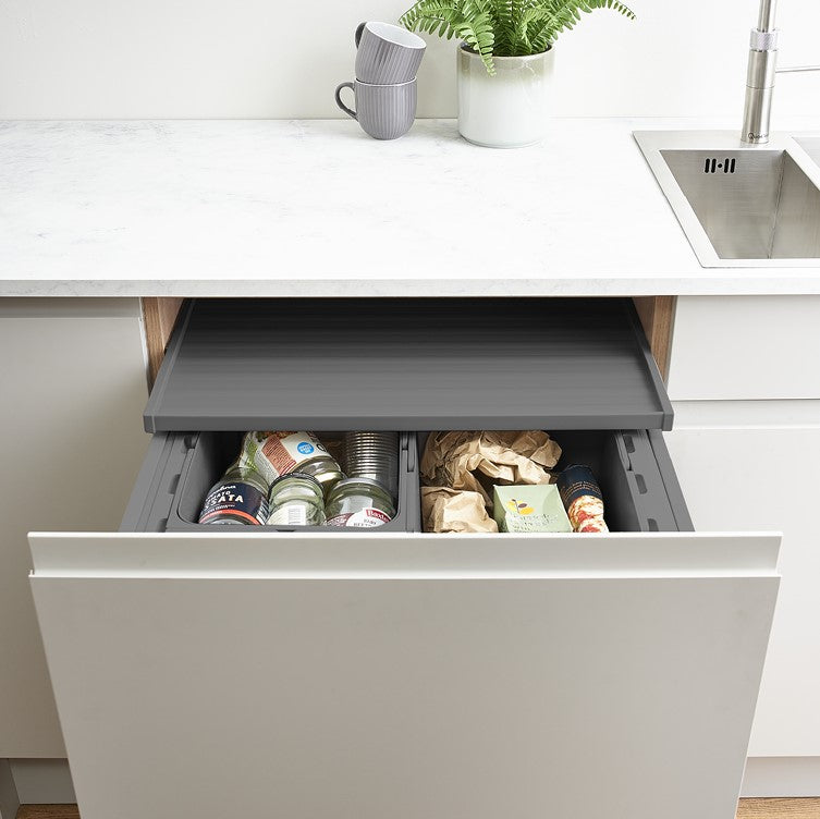 ECO 3-Compartment 88L Recycler with Food Caddy: 600mm Door