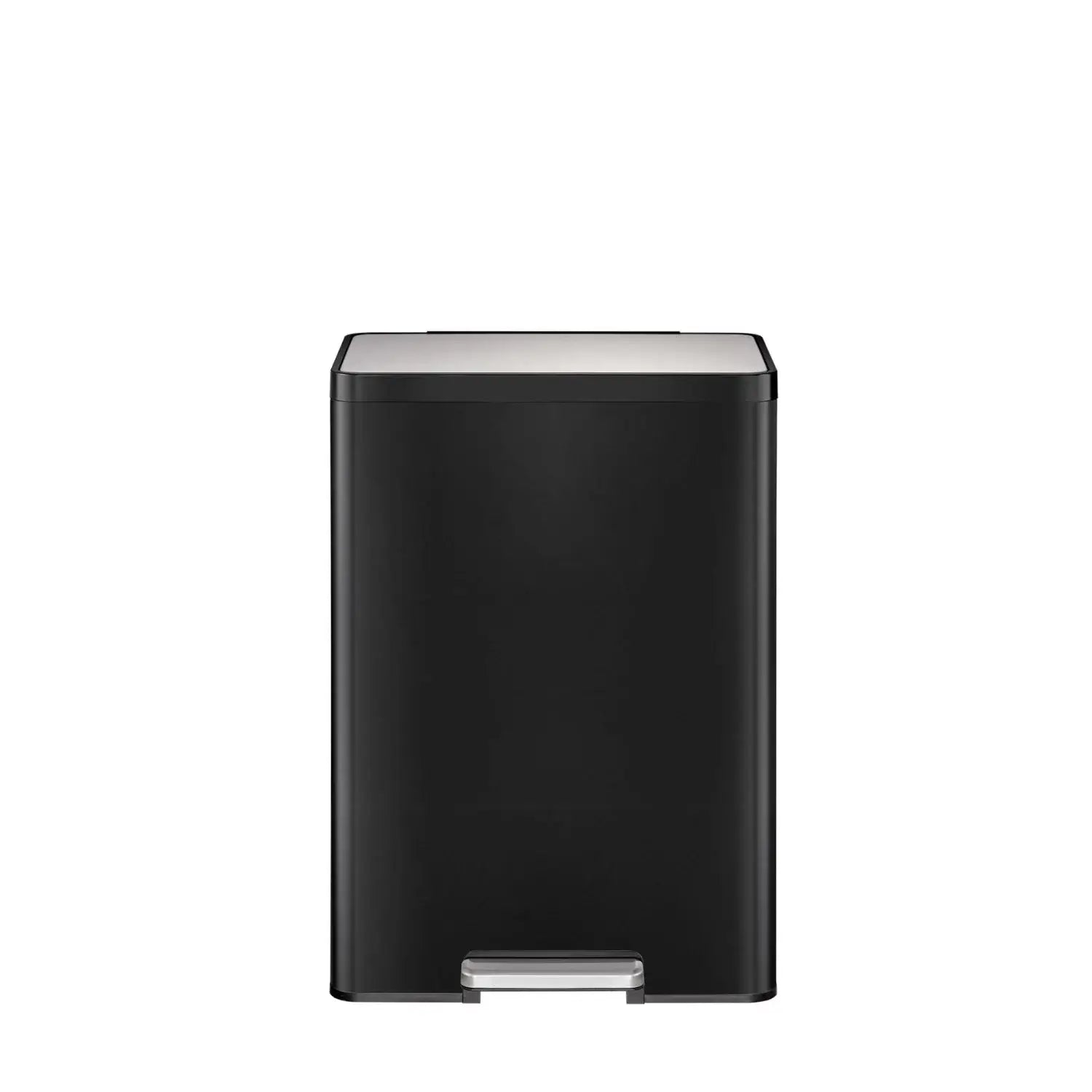Matt Black waste bin with black accents on a white background