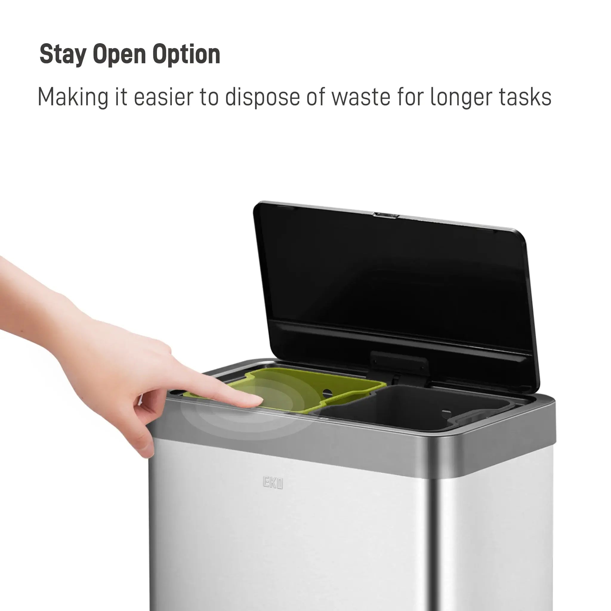 EKO Mirage X 2-Compartment Sensor Bin - 40L | Binopolis