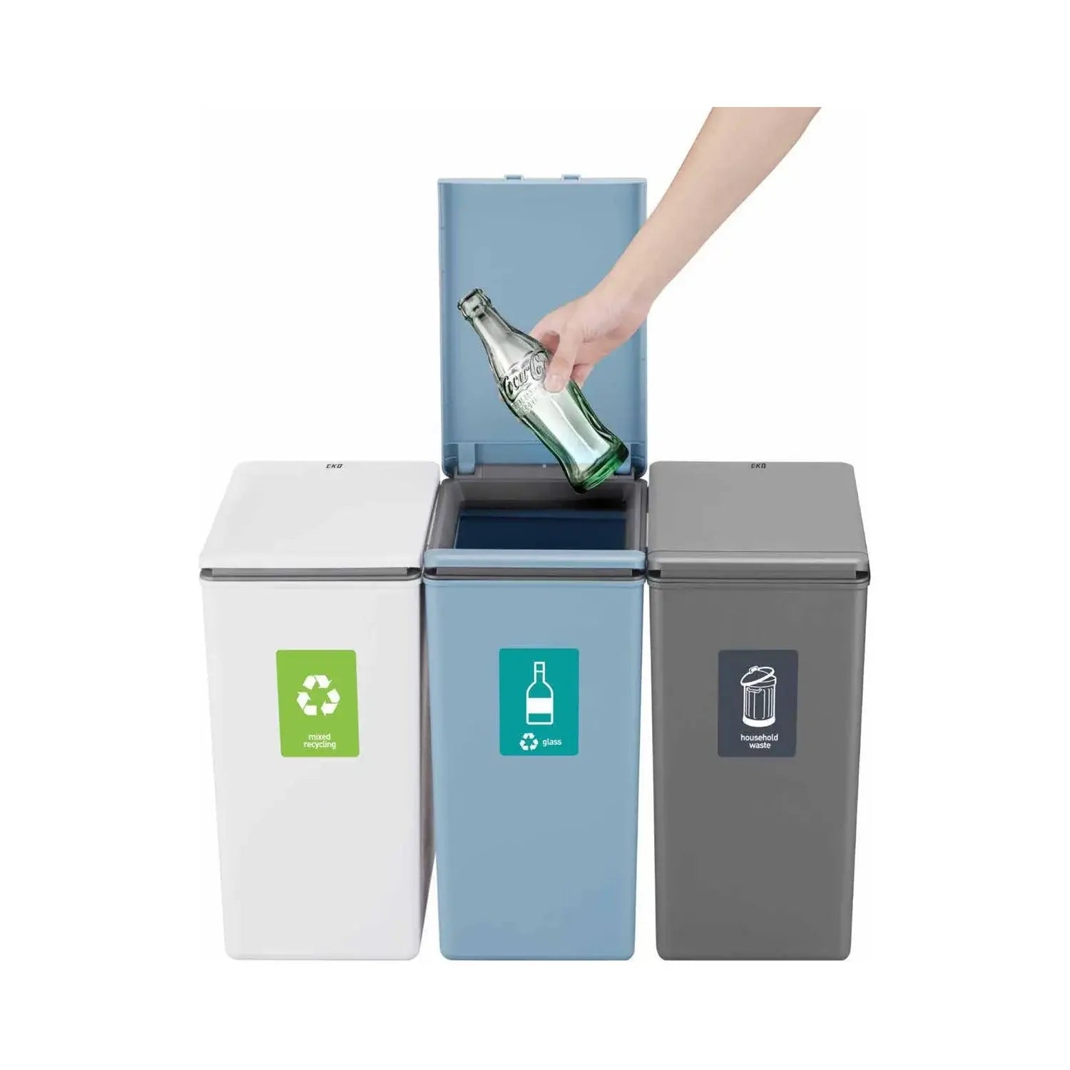 Eko Morandi Touch Bin 40L Titanium Blue