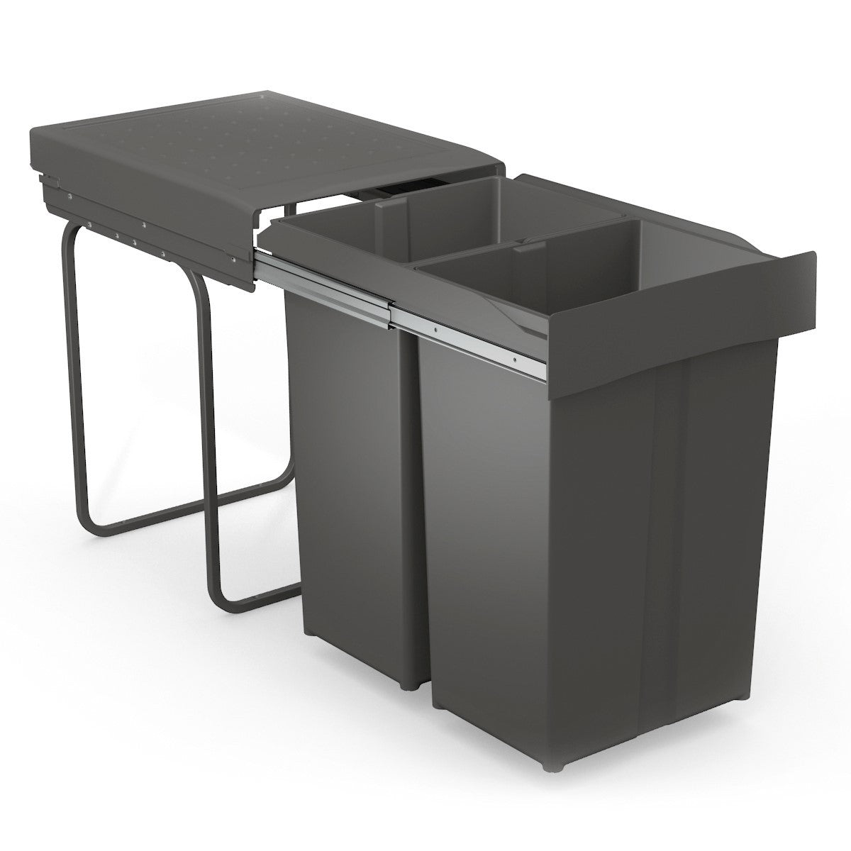 Gollinucci 2-Compartment 58L Recycling Bin : 400mm Door