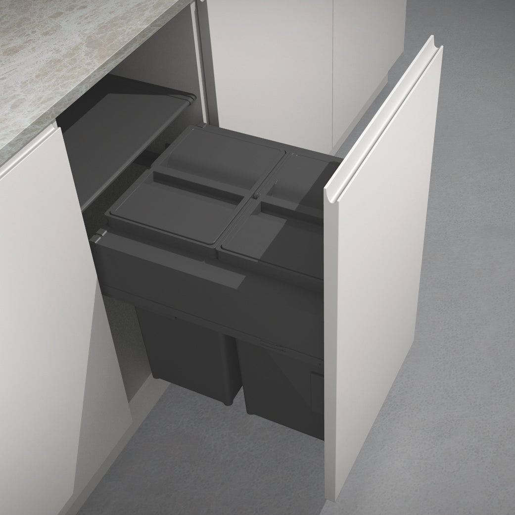 Gollinucci Linea 580 Plus 2 Compartment 58L Recycler with OVERALL LID : 450mm Door