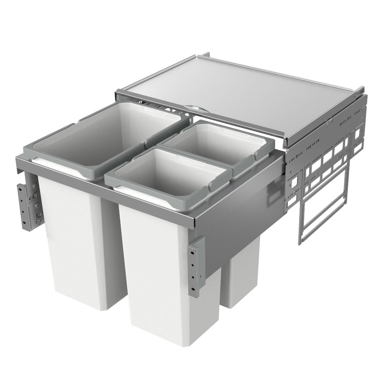 Vauth-Sagel ES-Pro 3-Compartment 53L Recycler  - Silver Grey: 600mm Door