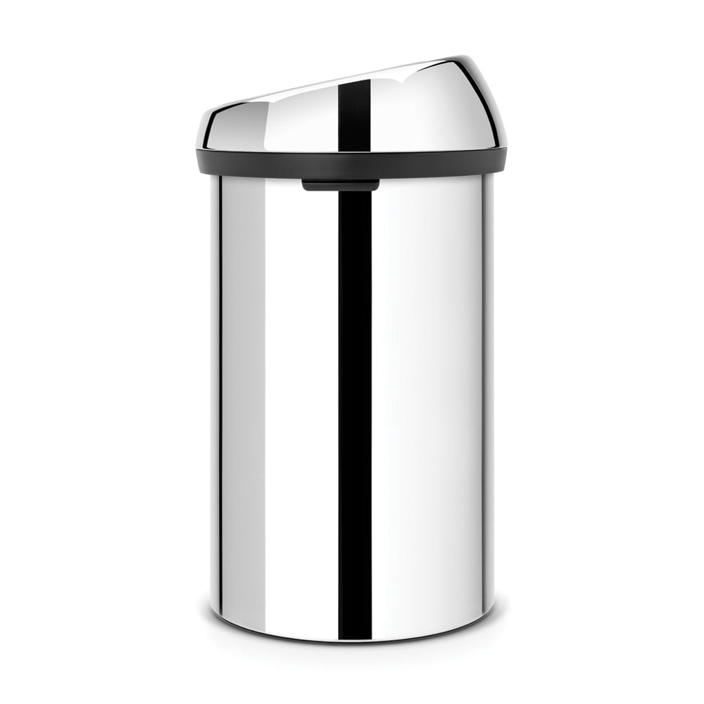Brabantia Single Compartment Round 60L Touch Bin - Brilliant Steel