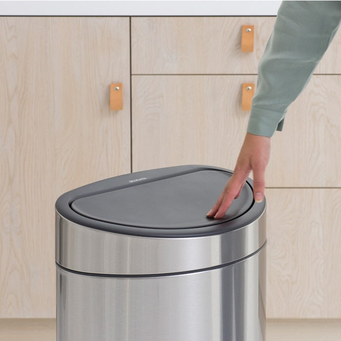 Brabantia Touch Single Compartment 40L Kitchen Bin - Matt FPP Steel