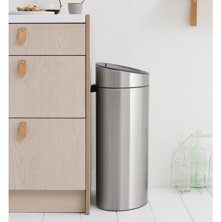 Brabantia Touch Single Compartment 40L Kitchen Bin - Matt FPP Steel