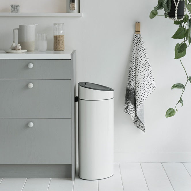 Brabantia Touch Single Compartment 40L Kitchen Bin - White