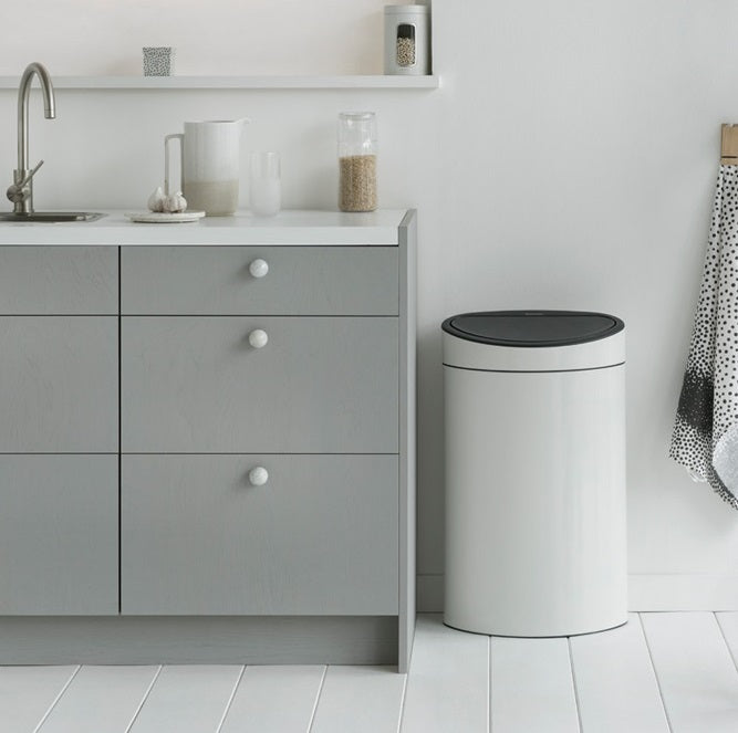 Brabantia Touch Single Compartment 40L Kitchen Bin - White