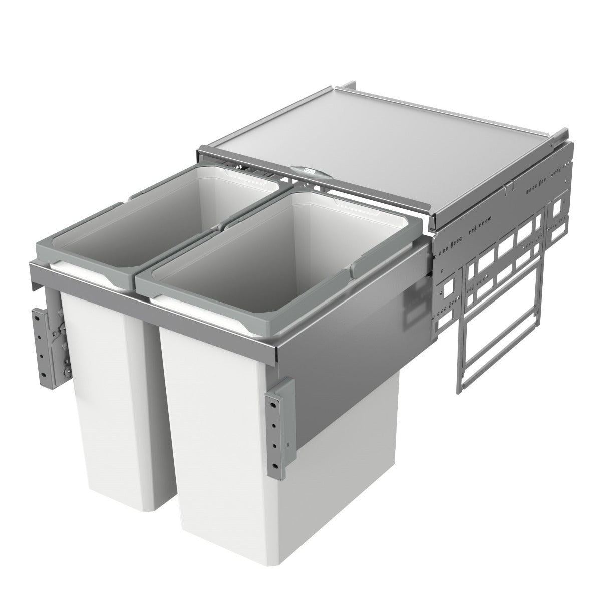 Vauth-Sagel ES-Pro 2-Compartment 49L Recycler - Silver Grey: 500mm Door