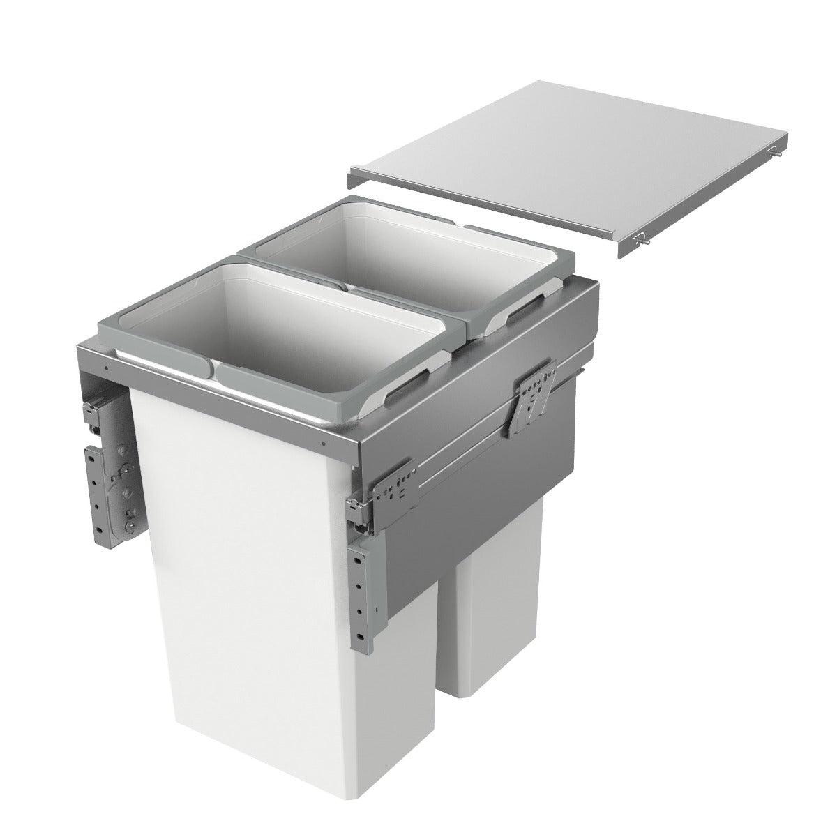 The Vauth-Sagel ES-Pro 2-Compartment 70L Recycler in Silver Grey for a 450mm Door