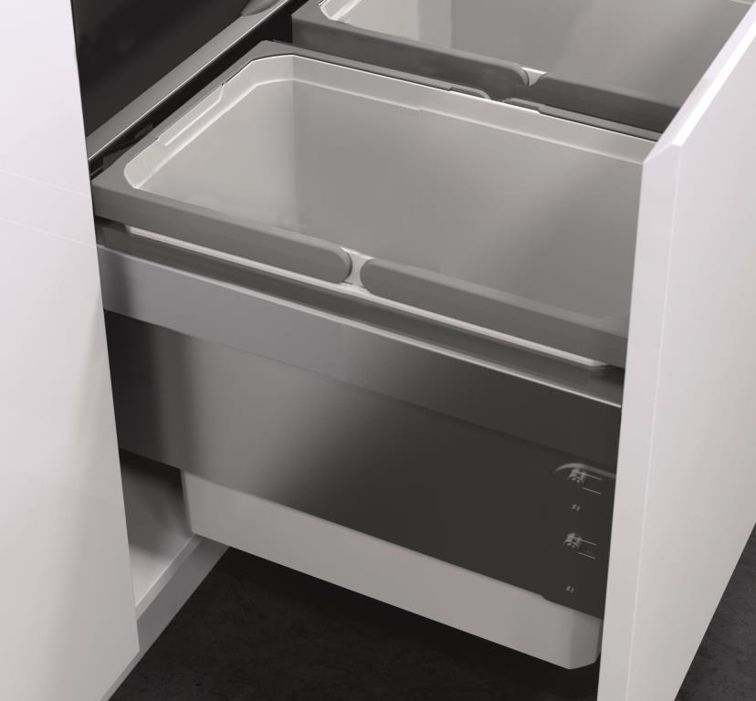 Vauth-Sagel ES-Pro 2-Compartment 42L Recycler - Silver Grey: 450mm Door