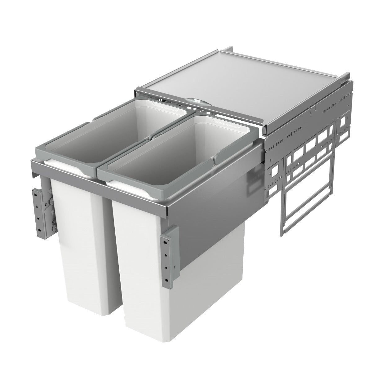 Vauth-Sagel ES-Pro 2-Compartment 42L Recycler - Silver Grey: 450mm Door