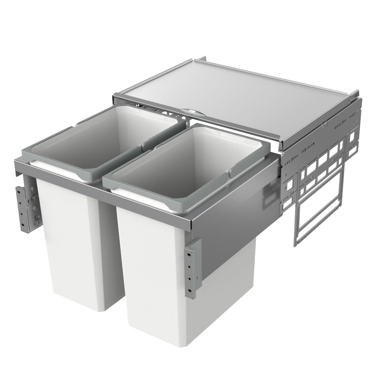 Vauth-Sagel ES-Pro 2-Compartment 56L Recycler - Silver Grey: 600mm Door