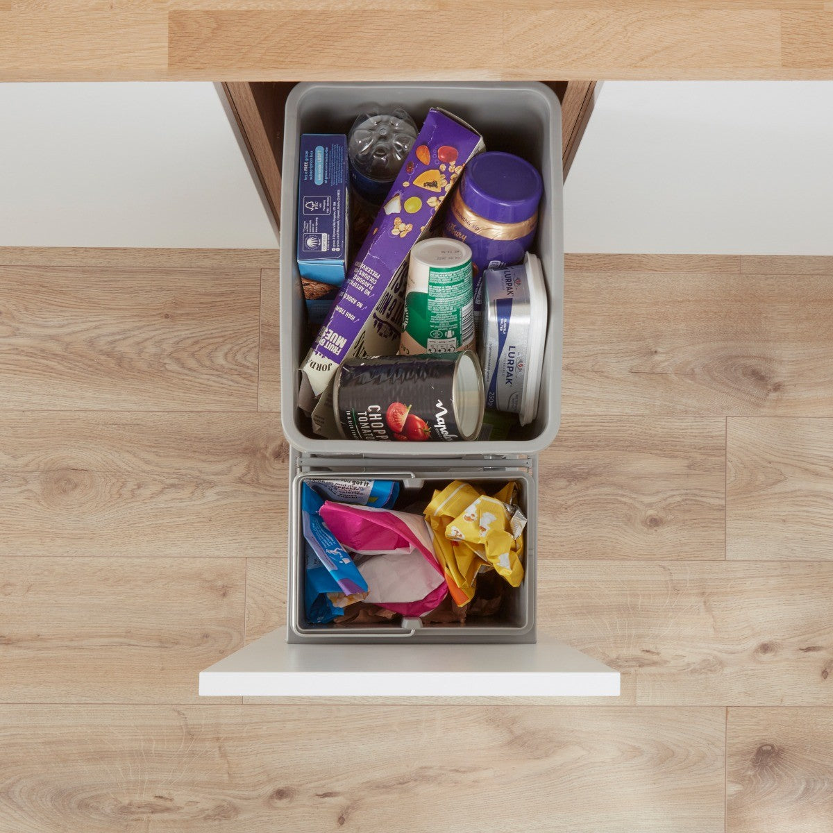 Wesco 300AZ 2-Compartment 42L Recycling Bin: 300mm Door