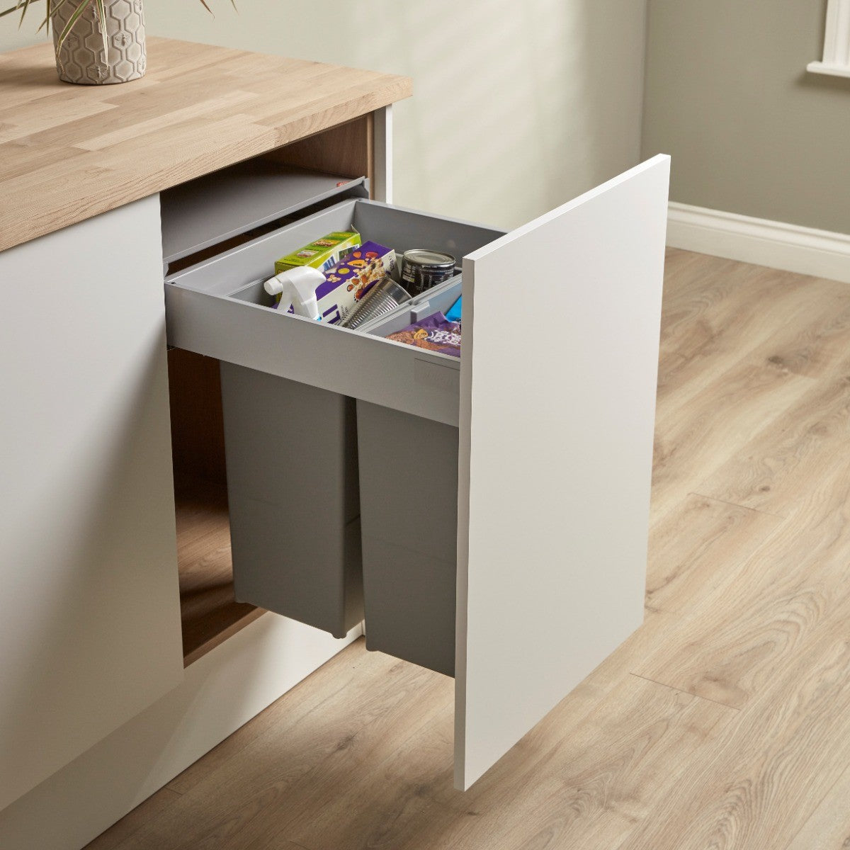 Wesco Pullboy-Z 58L 2-Compartment Recycler: 450mm Door