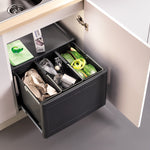 Blanco 3 compartment 39 Litre in-cupboard kitchen recycling bin for 600mm wide hinged door cabinet 517BL469