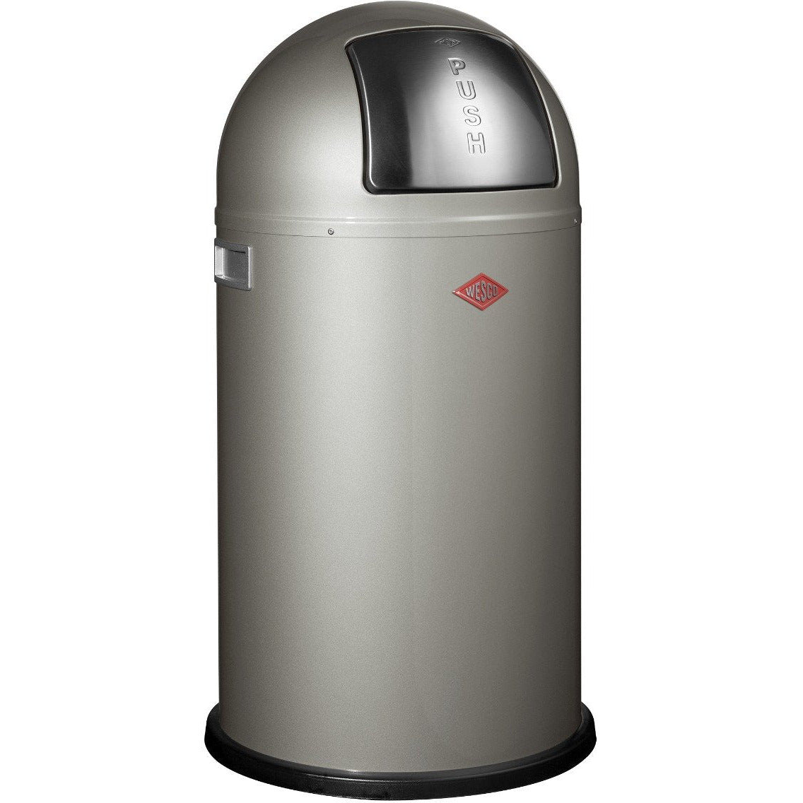 Wesco Pushboy Single Compartment 50 Litre Kitchen Bin in New Silver: 175831-03