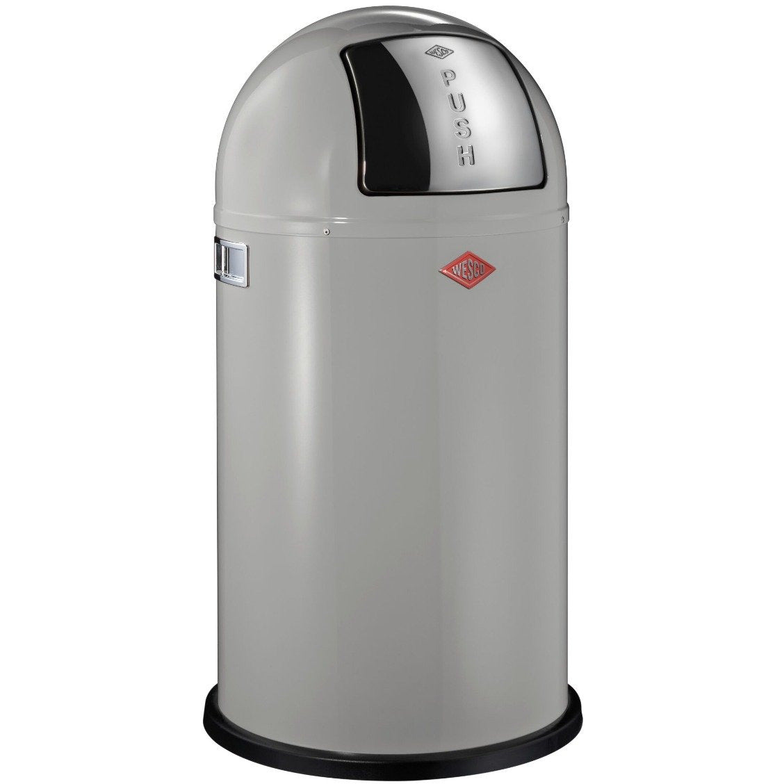 Wesco Pushboy Single Compartment 50 Litre Kitchen Bin in Cool Grey: 175831-76