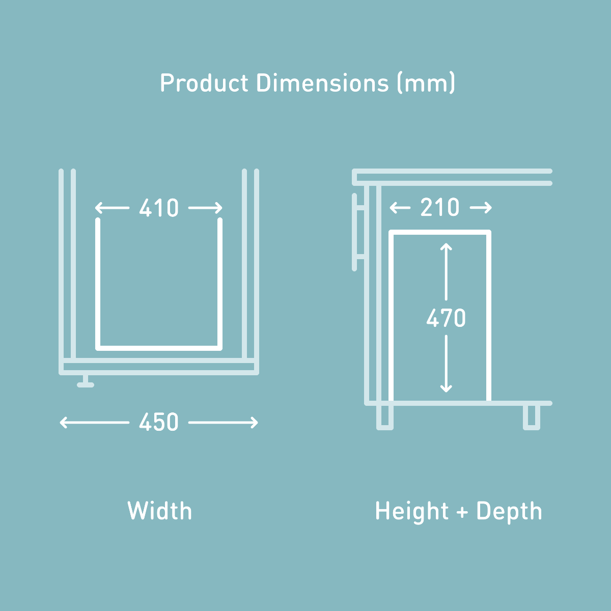 Wesco Slim-Line 19L Single Compartment Waste Bin: 450mm (min)