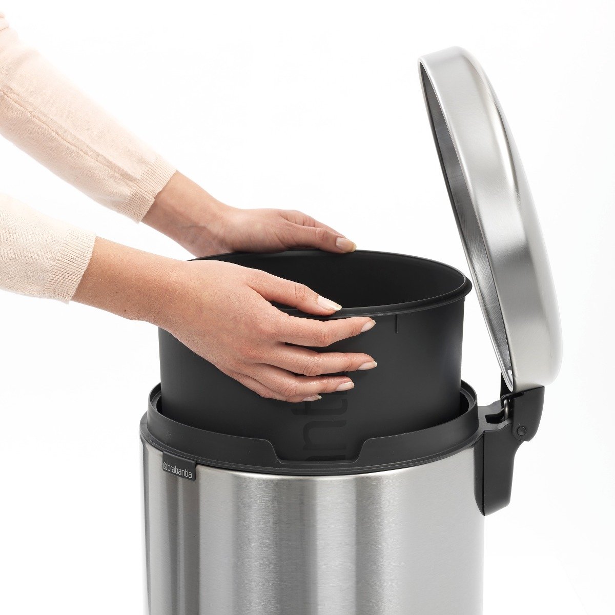 Brabantia New Icon Single Compartment 30L Kitchen Pedal Bin - Brilliant Stainless Steel
