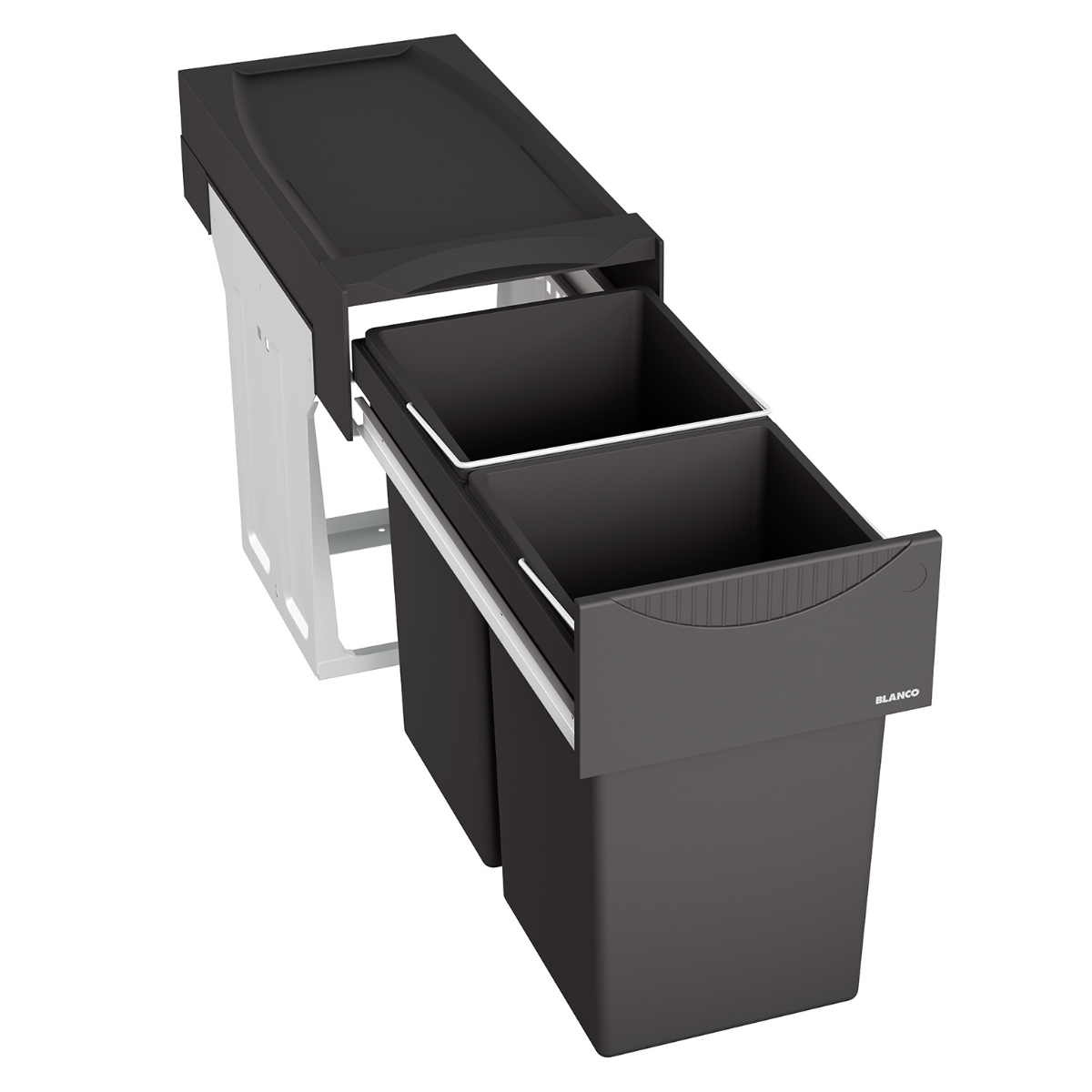 Blanco 2-Compartment 30L Recycling Bin: 300mm Door