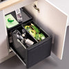 Blanco 2 compartment 26 Litre in-cupboard kitchen recycling bin for 450mm wide hinged door cabinet 517BL467