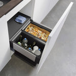 Blanco Select 2 compartment 38 Litre in-cupboard kitchen recycling bin in dark grey for 500mm wide cabinet 526BL201