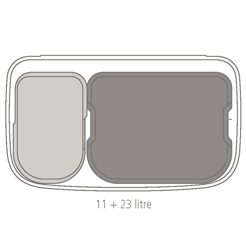 Brabantia Bo Touch 2-Compartment 34L Kitchen Recycling Bin - White