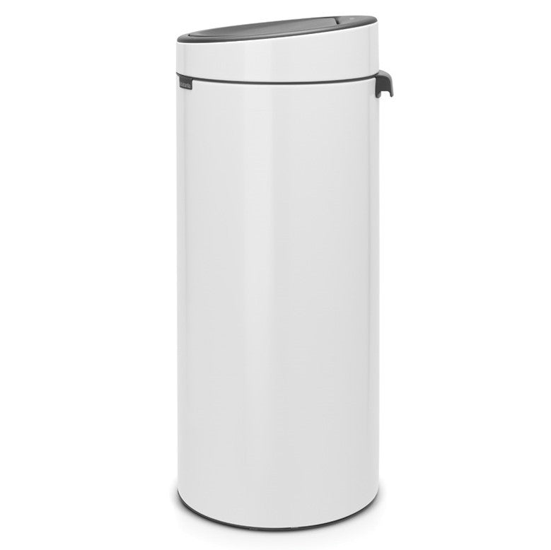 Brabantia Touch Single Compartment Round 30L Kitchen Bin - White