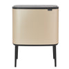 Brabantia Bo Touch 3-Compartment 33 Litre Kitchen Recycling Bin in Metallic Gold:  304644